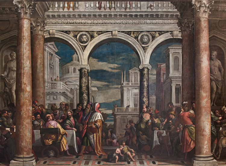 Paolo Caliari detto il Veronese (Verona 1528 – Venezia 1588), Convito in casa Levi (1573), olio su tela. Venezia, Gallerie dell’Accademia.